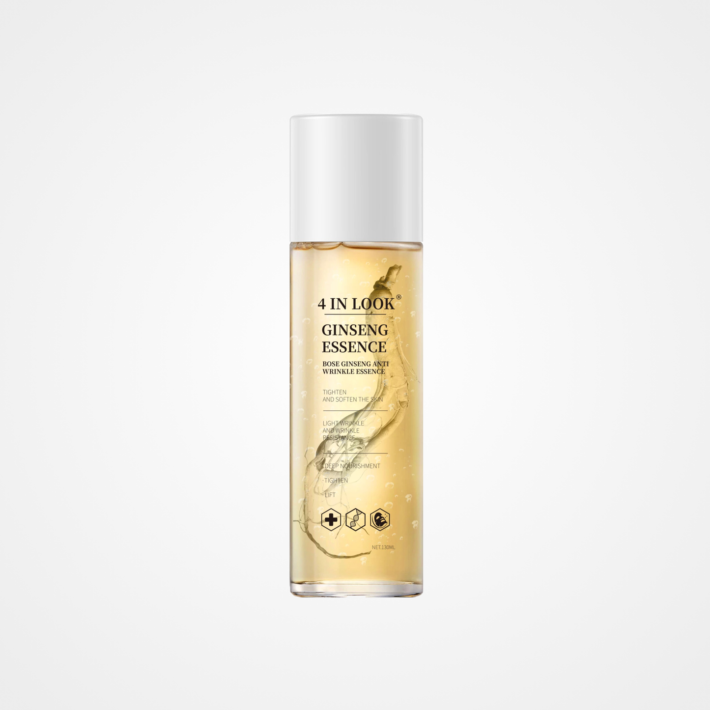 [4inlook official]Natural Ginseng Anti-Aging Hydrating Essence Water – 100% Wild Ginseng from Himalayas, Deep Moisture & Wrinkle Care for All Skin Types    Firming Skincare Serums Moisturizer Gentle